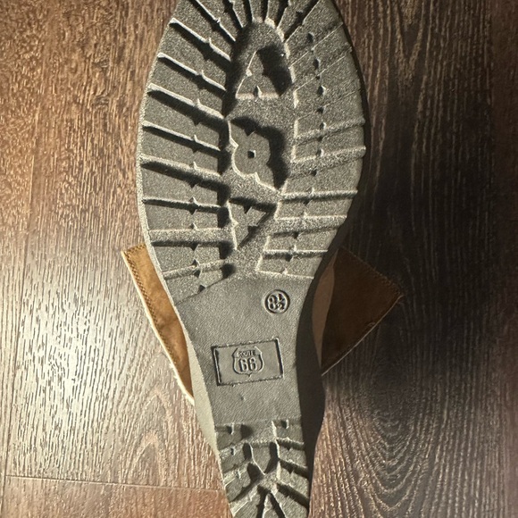 Route 66 Tan Size 8.5 Ankle Boots Wedges - Picture 3 of 8